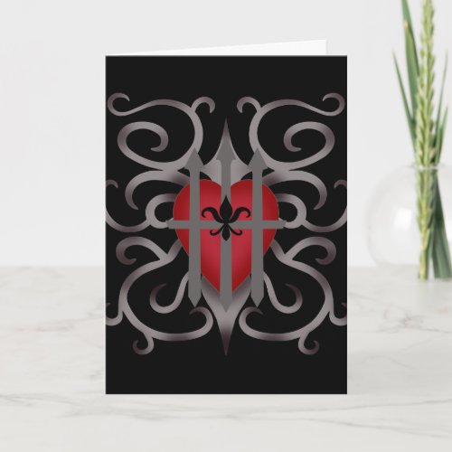 Gothic imprisoned heart romantic Valentines day Holiday Card