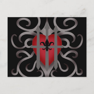 Gothic imprisoned heart Valentine's day Holiday Postcard