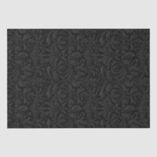 Gothic Jacquard Swirls Decoupage - Black and Gray Tissue Paper