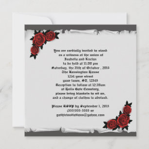 Gothic Jeweled Roses Lace Cameo Invitation