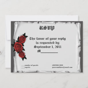 Gothic Jeweled Roses Lace Cameo RSVP Invitation