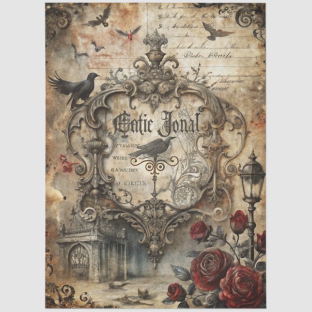 Gothic Junk Journal Series Design 16 Tissue Paper (Front)