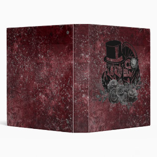 Gothic Kissing Skulls Couple And Blood Red Eternal 3 Ring Binder