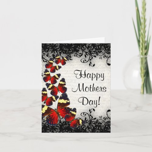 Gothic lace butterfly mothers day card