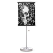 Gothic lace skull in black and white. table lamp (Left)