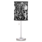 Gothic lace skull in black and white. table lamp (Right)