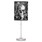 Gothic lace skull in black and white. table lamp (Front)