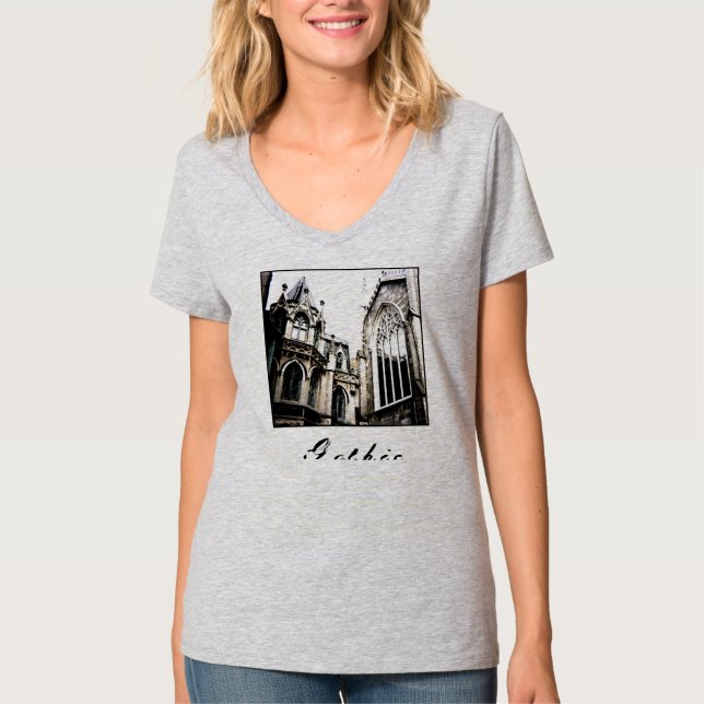 'Gothic' Ladies' V-Neck T-shirt (Front)
