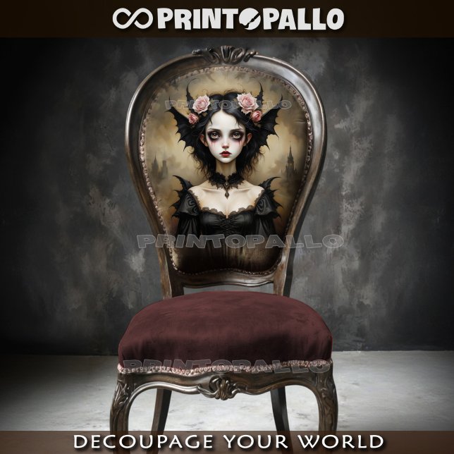 Gothic Lady of the Bats with roses  Tissue Paper (Creator Uploaded)