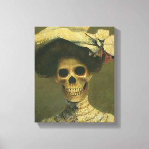 Gothic Lady Skeleton Canvas Print