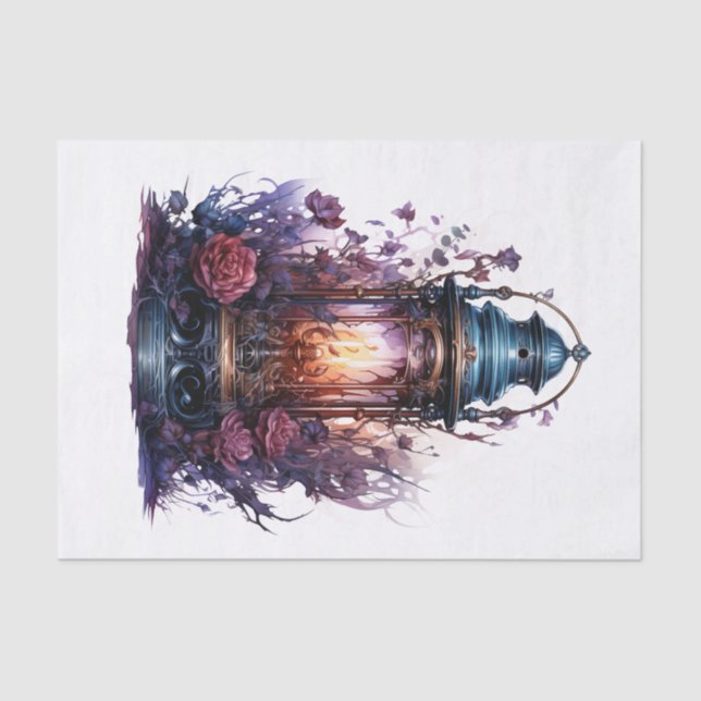Gothic Lantern Art for Decoupage Tissue Paper (Front)