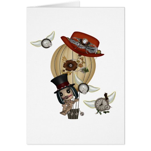 gothic laveau hot air balloon steampunk art cards (Front)