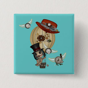 gothic laveau hot air balloon steampunk art pinback button