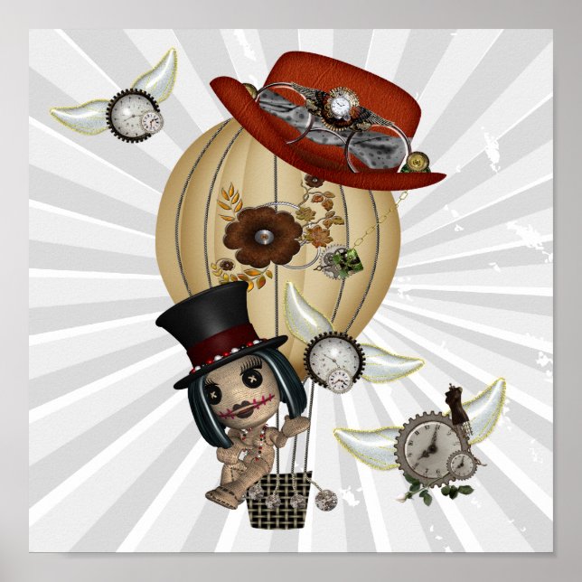 gothic laveau hot air balloon steampunk art poster (Front)