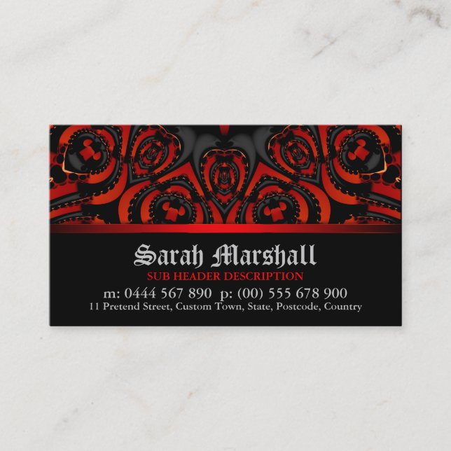 Gothic Leatheria Red+Black w/ Logo Business Card (Front)