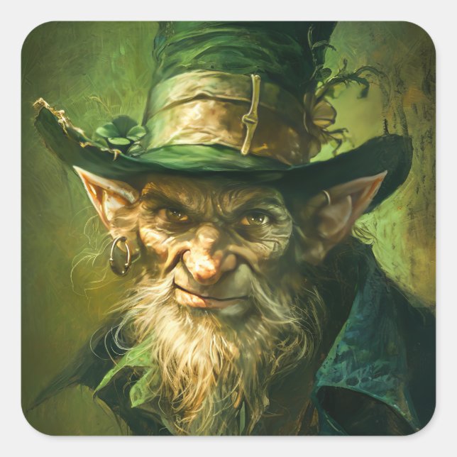 Gothic Leprechaun Square Sticker (Front)