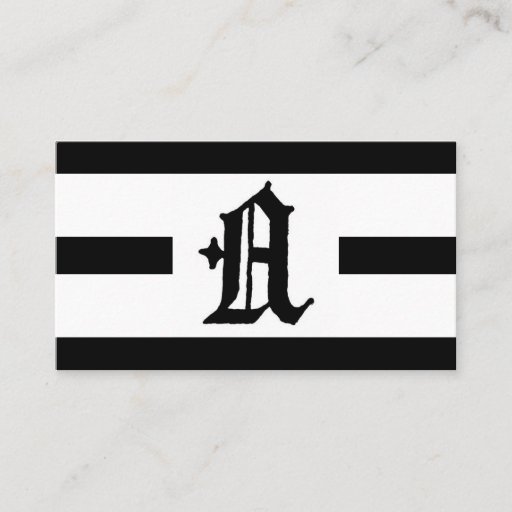 Customizable Gothic Letter "A" Classic English Initial Business Card Template