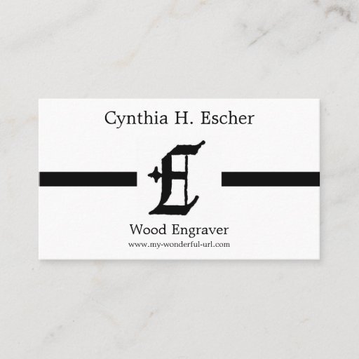 Customizable Gothic Letter "E" Classic English Initial Business Card Template