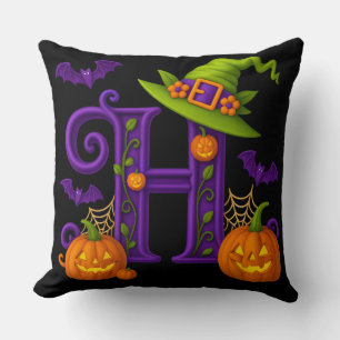 Gothic Letter H Personalized Throw Pillow