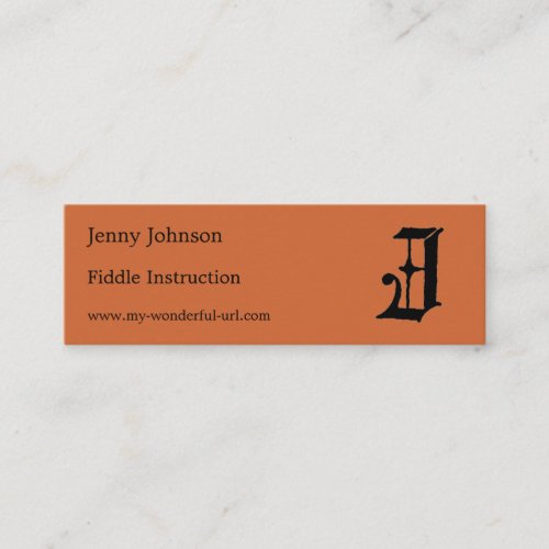 Gothic Letter "J" Classic English Initial Business Card Template
