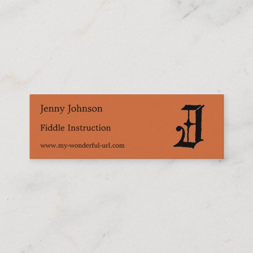 Customizable Gothic Letter "J" Classic English Initial Business Card Template