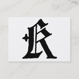 Gothic Letter "K" Classic English Initial Business Card