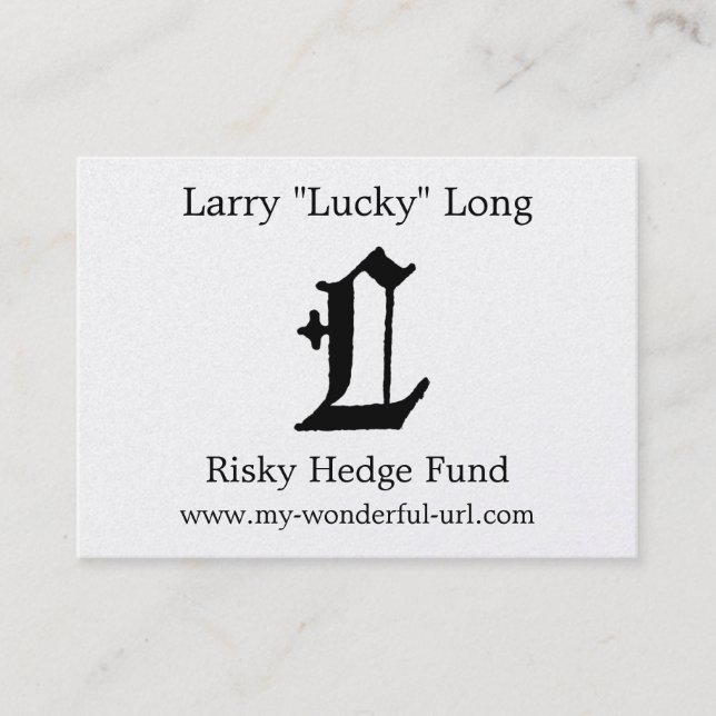 Gothic Letter "L" Classic English Initial Business Card (Front)