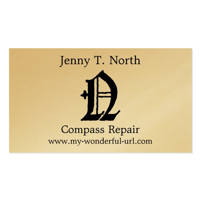 Gothic Letter "N" Classic English Initial Business Card Template