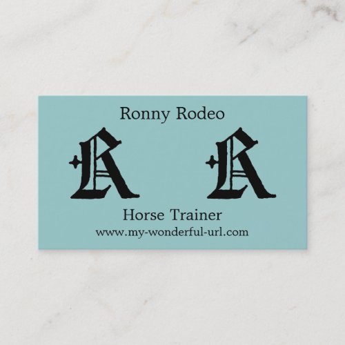 Gothic Letter "R" Classic English Initial Business Card Template