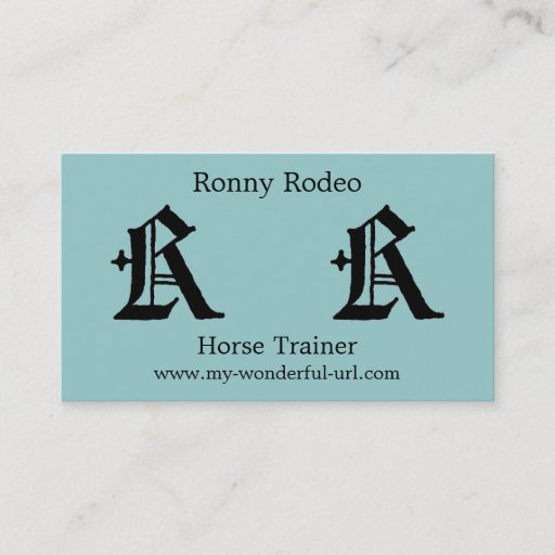 Customizable Gothic Letter "R" Classic English Initial Business Card Template