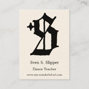Gothic Letter "S" Classic English Initial Business Card
