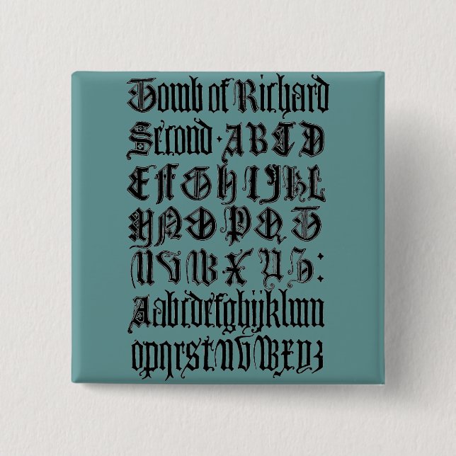 Gothic Letters Button (Front)