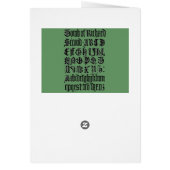 Gothic Letters Greeting Card (Back)