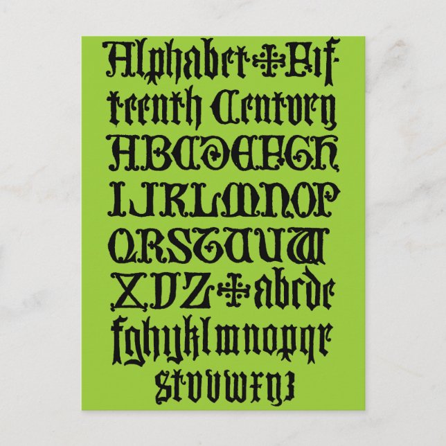 Gothic Letters Postcard (Front)