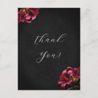 Gothic Lily Floral Wedding Thank You For Card