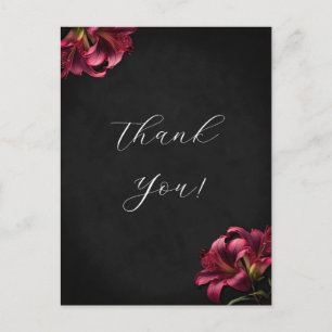 Gothic Lily Floral Wedding Thank You For Card
