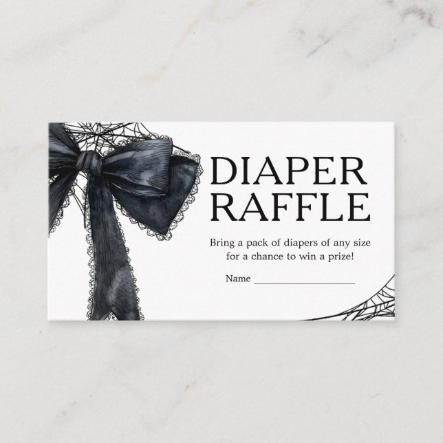 Gothic Little Boo Baby Shower Diaper Raffle Enclosure Card (Front)