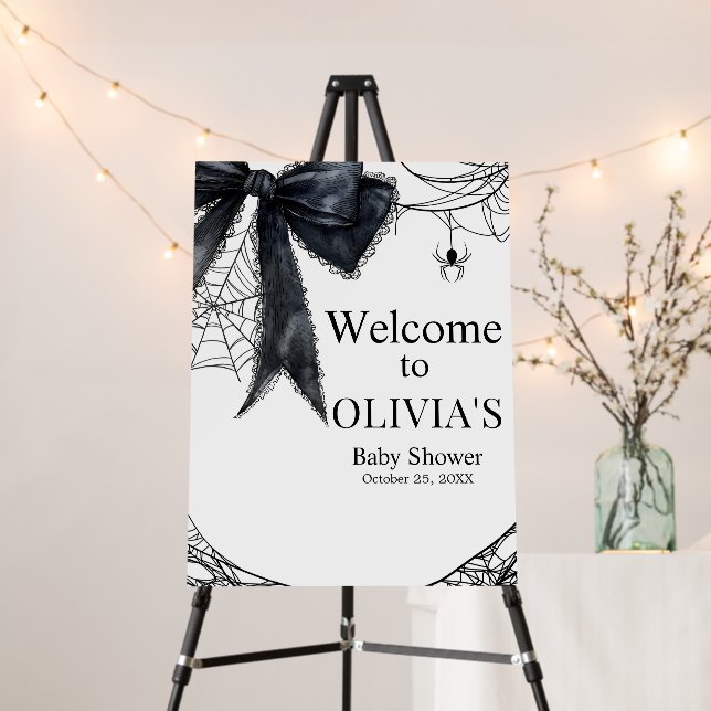 Gothic Little Boo Baby Shower Welcome Sign (In Situ (Stand))