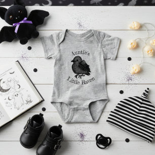 Gothic Little Raven Black Bird Baby Bodysuit