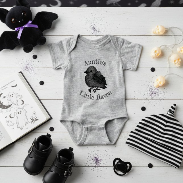 Gothic Little Raven Black Bird Baby Bodysuit (Creator Uploaded)