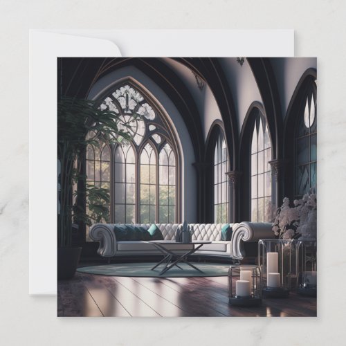 Gothic living room note card