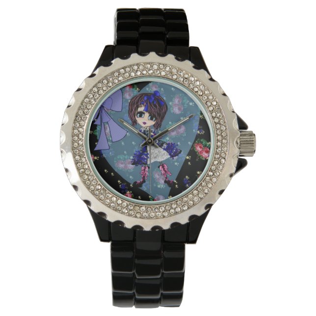 Gothic Lolita Blue dress Gothloli personalized Watch (Front)