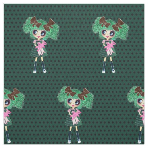 Gothic Lolita child emerald and black Fabric