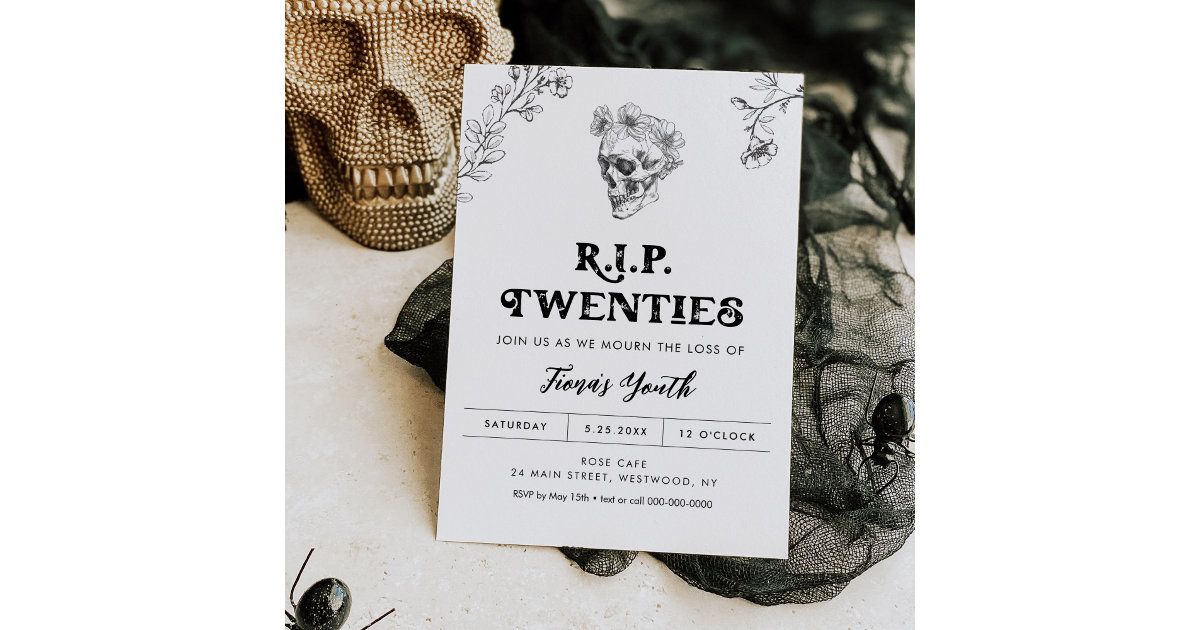 Gothic Love 30th Birthday Invitation, RIP 20's Invitation | Zazzle