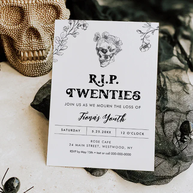 Gothic Love 30th Birthday Invitation, RIP 20's Invitation | Zazzle