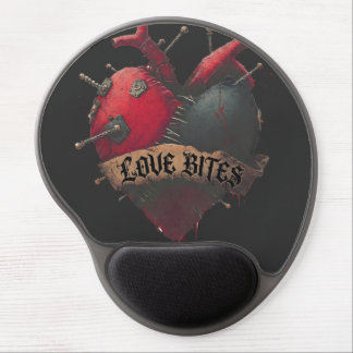 Gothic "Love Bites" Anatomical Heart Illustration Gel Mouse Pad