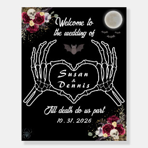 Gothic Love Skull Wedding Welcome Sign