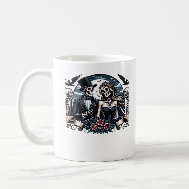 Gothic Love Till Death Do Us Part Romantic Style Coffee Mug (Left)