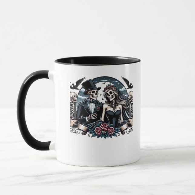 Gothic Love Till Death Do Us Part Romantic Style Mug (Left)