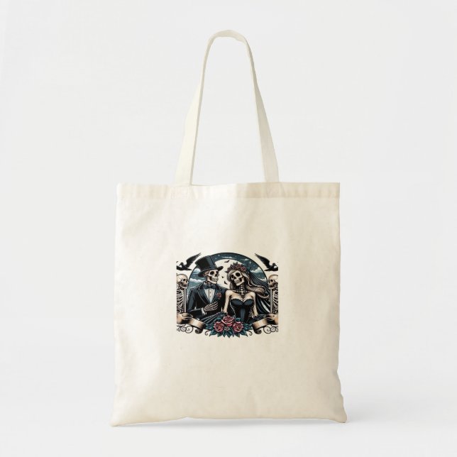Gothic Love Till Death Do Us Part Romantic Style Tote Bag (Front)